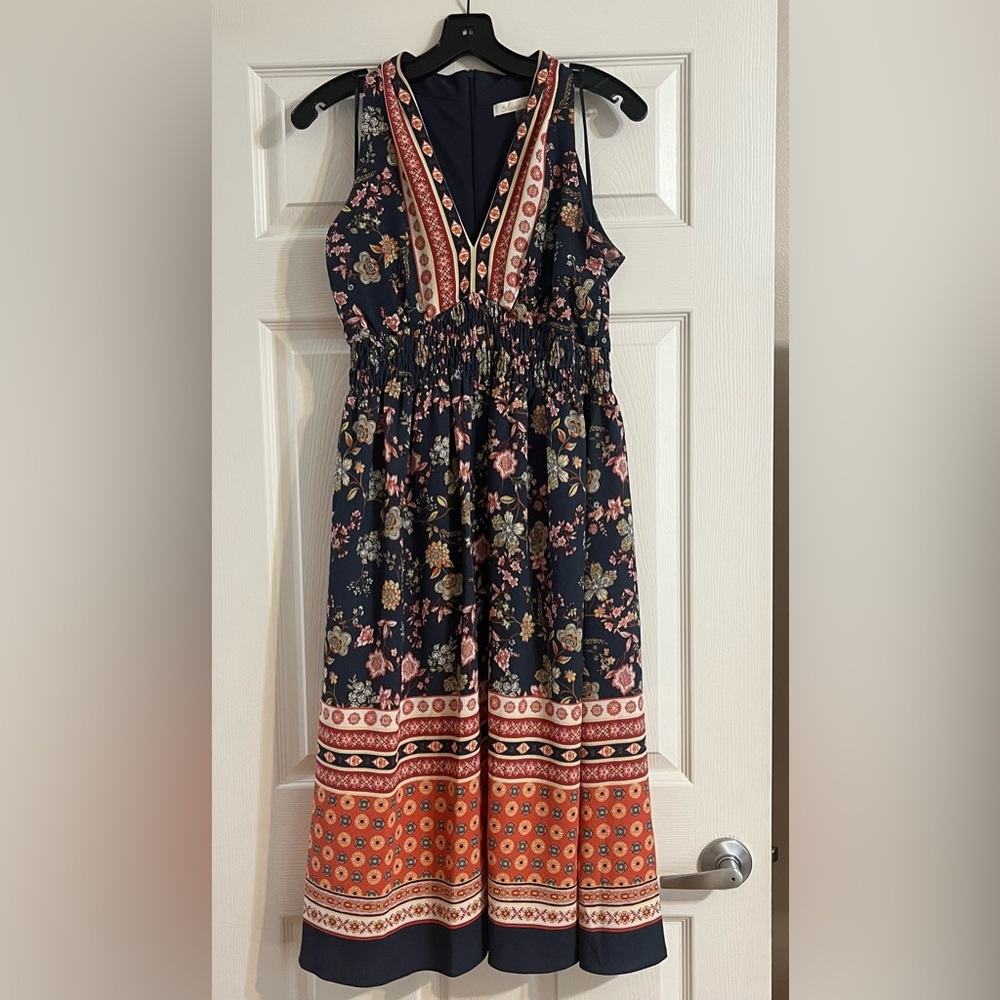Blue Sleeveless V-Neck Sundress